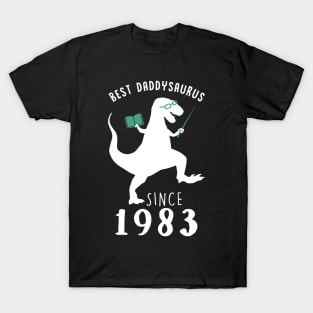 Best Dad 1983 T-Shirt DaddySaurus Since 1983 Daddy Teacher Gift T-Shirt